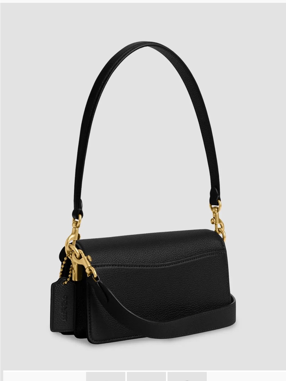 Coach Tabby 20 Pebbled Leather Shoulder Bag in Black - Picture 4 of 11
